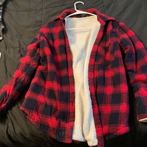 Sherpa flannel button up